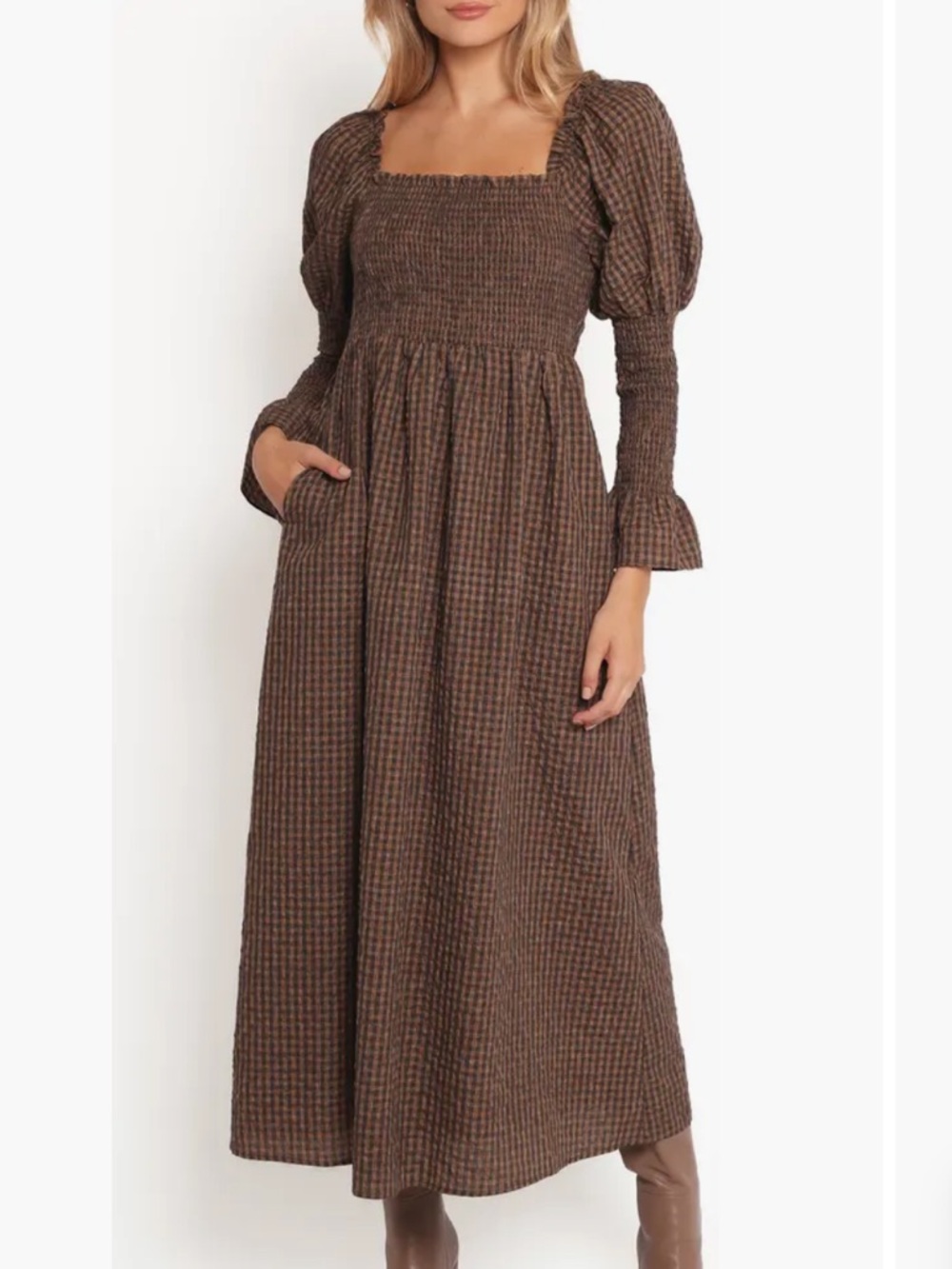 Cyrena Long Sleeve Fit & Flare Maxi Dress